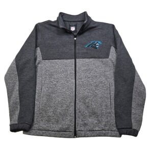 GIII NFL Carolina Panthers Jacket Mens Large‎ Gray Blue Logo Microfleece Soft